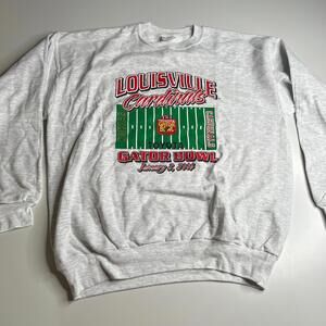 Vintage 2006 Louisville Cardinals Hokies Toyota Gator Bowl‎ Sweatshirt Hanes L
